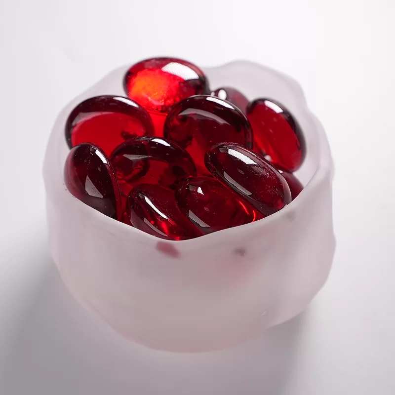 Batu kacang gudang kaca, manik rata kaca yang digunakan untuk hiasan